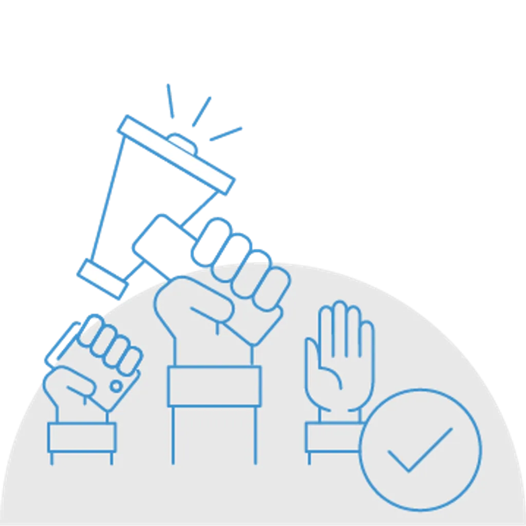 Illustration depicting goal #3, activate social oversight, under Transparency International's 2030 Strategy