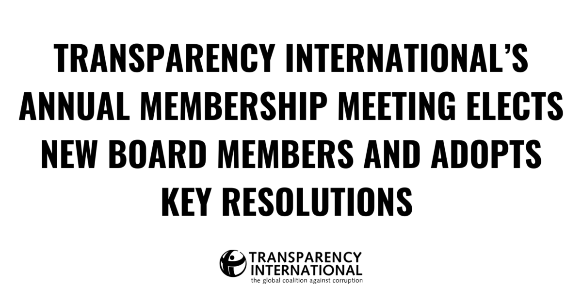 Transparency International’s Annual Membership… - Transparency.org