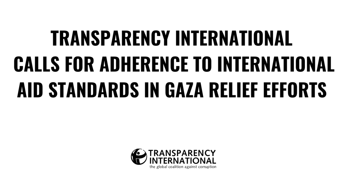 Transparency International Calls For Adherence To… - Transparency.org