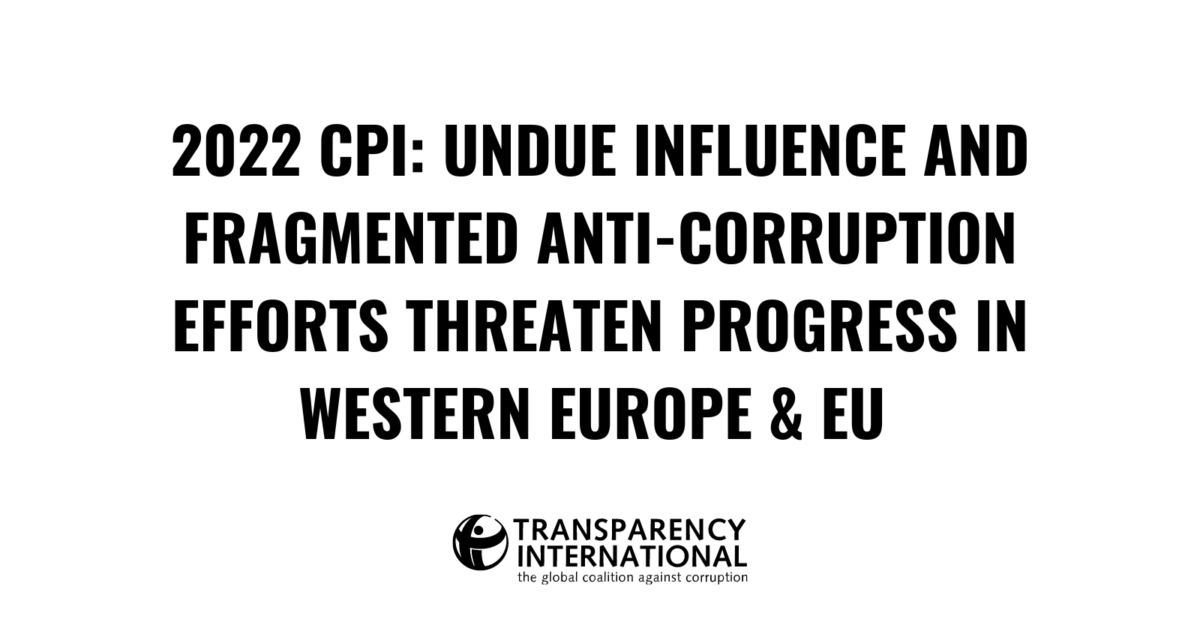 2022 Corruption Perceptions Index Reveals Undue Transparency Org   CPI 2022 WEEU Press Release 