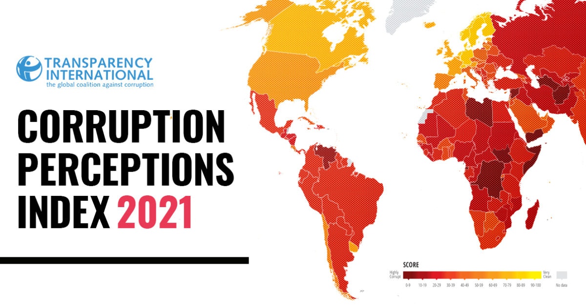 Most Corrupt Countries Map 2021 Corruption Perceptions Index - Explore The… - Transparency.org