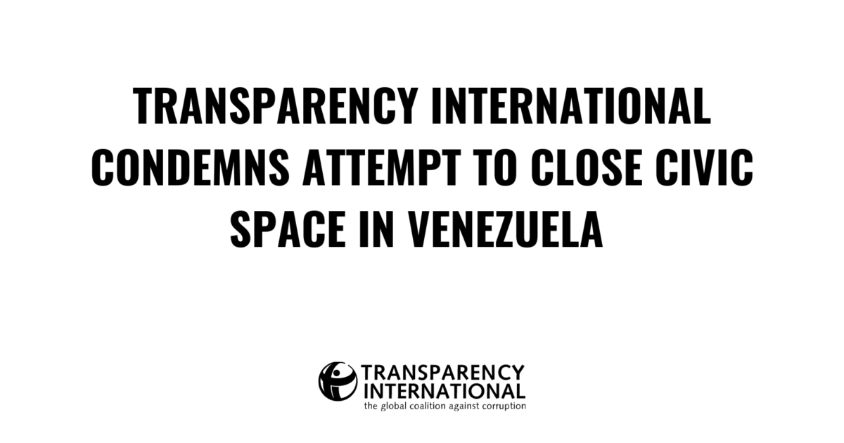 Transparencia Internacional condena el intento de…