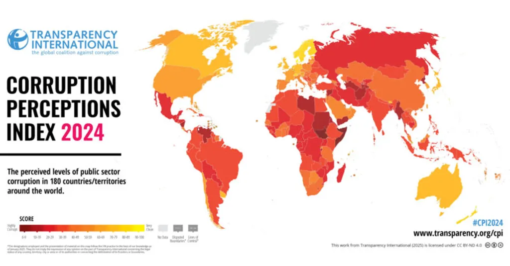 Global Corruption Perceptions Index 2024 Map - Global Trends